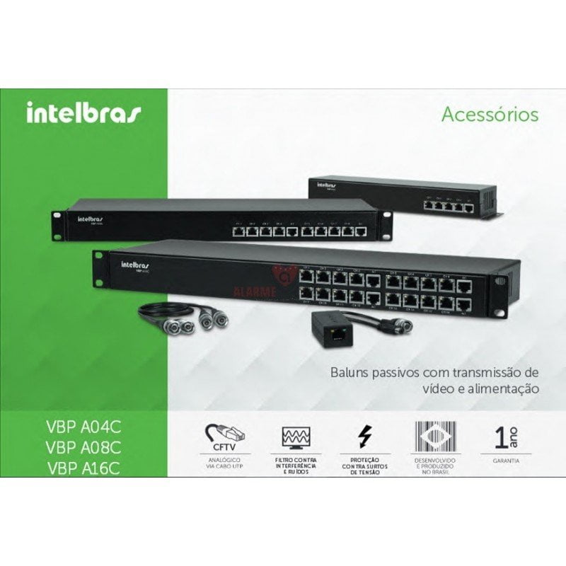 Power Balun Passivo 16 canais Intelbras