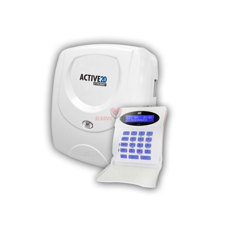 central de alarme residencial e comercial com teclado em led azul